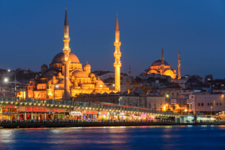 best photo, Galata Bridge Istanbul, night