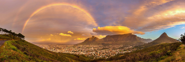 Rainbow panoramic Table Mountain