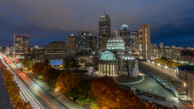 Boston Backbay Skyline at night