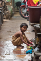 This young boy looked up as I snapped this candid shot, India