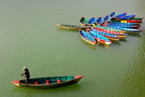 Nepal, Pokhara, lake, water, boats