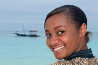 Zanzibar, portrait, beautiful girl, ocean, boat