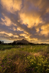 Mammatus clouds Cape Town with Devils Peak