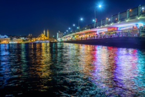 Amazing photo, light, Galata Bridge, Istanbul