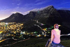 Week after Nelson Mandela died (5 Dec 13) Table Mountain was lit with his face on it