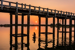 Underneath the bridge, Ubein bridge, Myanmar