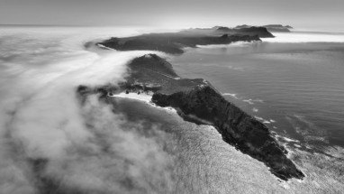 Cape Point Aerial in black and white