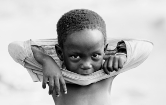 Monochrome portrait of a Uganda Boy