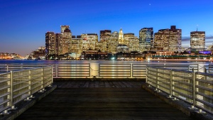 Boston East end by night