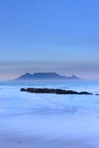 Awash Soft blue colours with Table Mountain before sunrise
