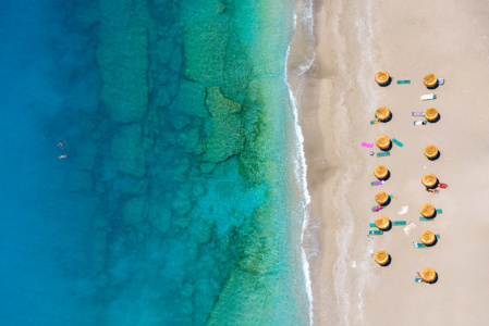 Butterfly Beach Turkey Tiny swimmers. Image was taken leaning over a cliff not with a drone!! Butterfly Beach Turkey