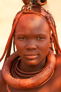 Himba portrait Himba portrait with ochre skin