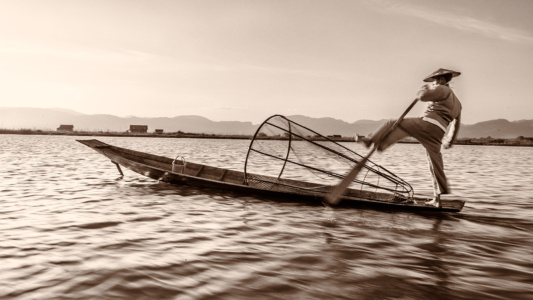 Fisher Boatman Lake Inle Fisher Boatman Lake Inle, Myanmar